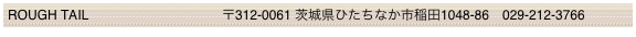 ROUGH TAIL                          　　   〒312-0061 茨城県ひたちなか市稲田1048-86　029-212-3766